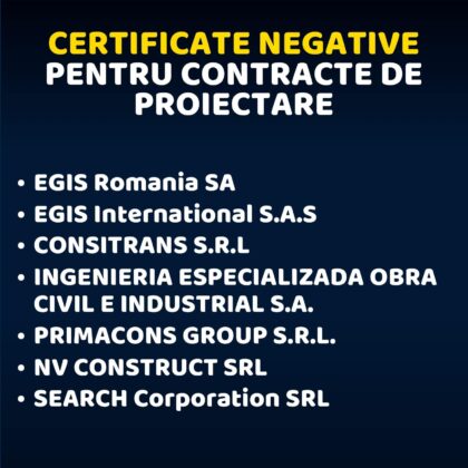 certificate negative proiectare
