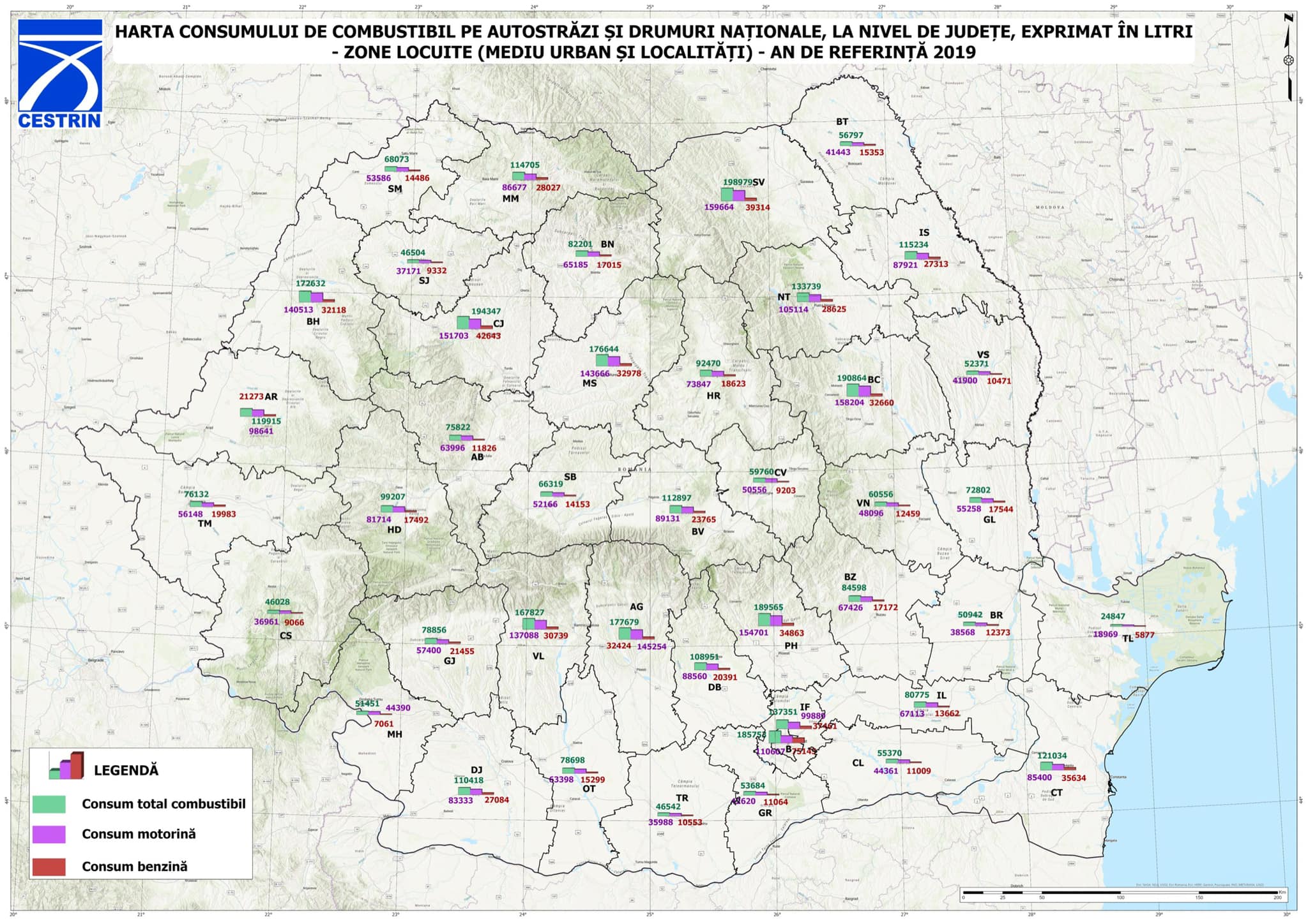 harta cestrin consum carburant zone locuite