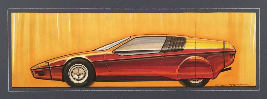 BMW E25 Turbo Bracq 1972 side view marker sketch