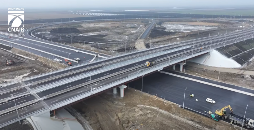 VIDEO Autostrada A7 Ploiești – Buzău: Azi a fost dat în trafic pasajul de pe DN2 de la Spătaru