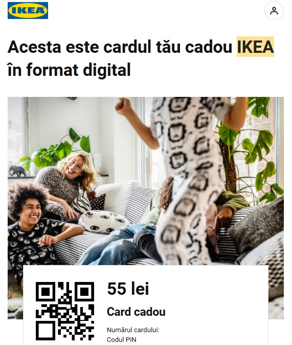 card cadou ikea