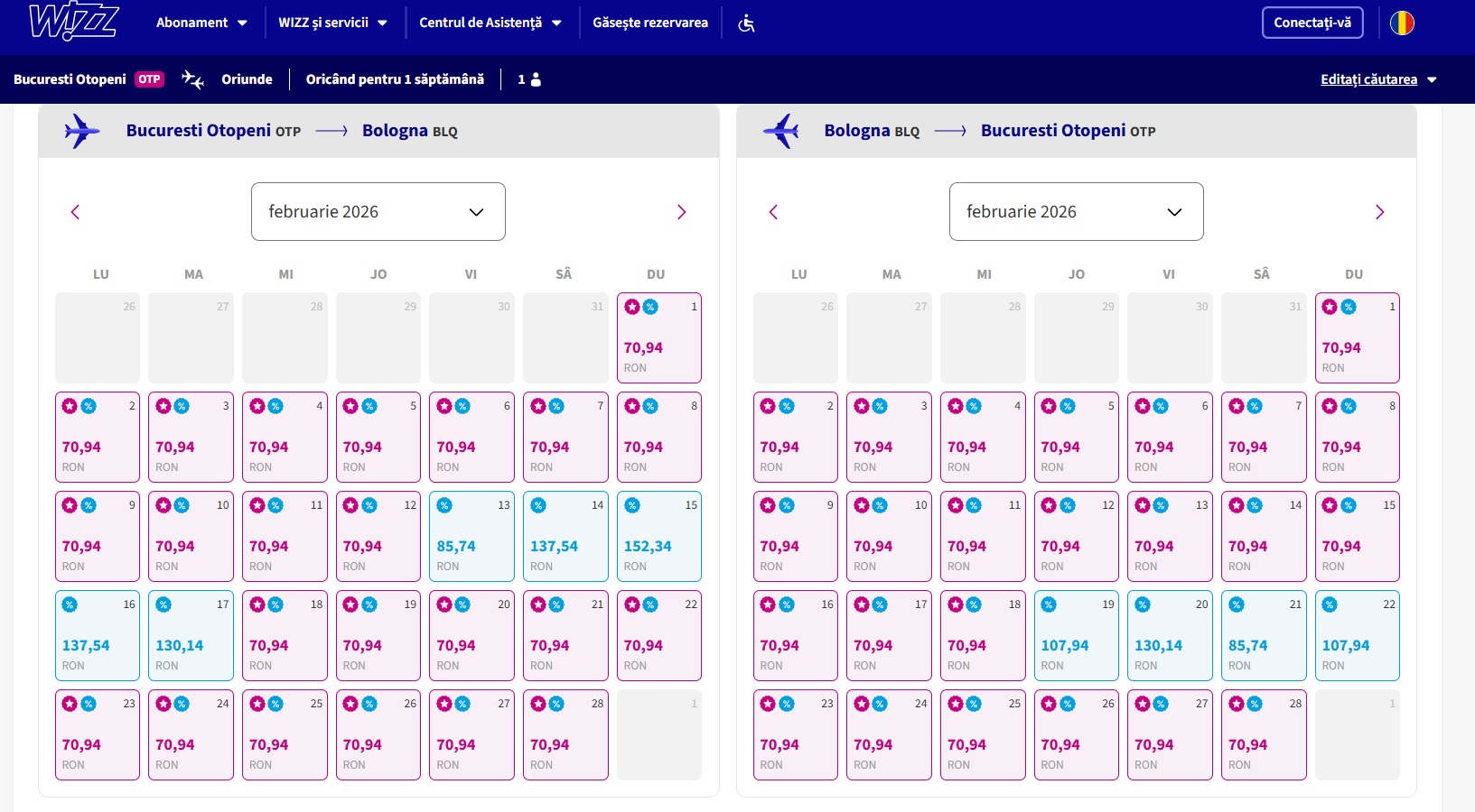 Bilet de avion OTP Bologna