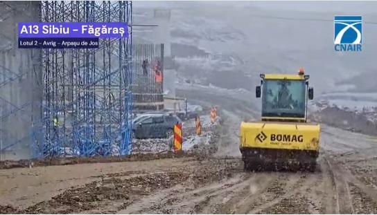 VIDEO Autostrada A13 Sibiu – Făgăraș: Turcii de la Makyol lucrează cu 400 muncitori pe tronsonul 2, ajuns la un stadiu de 21%