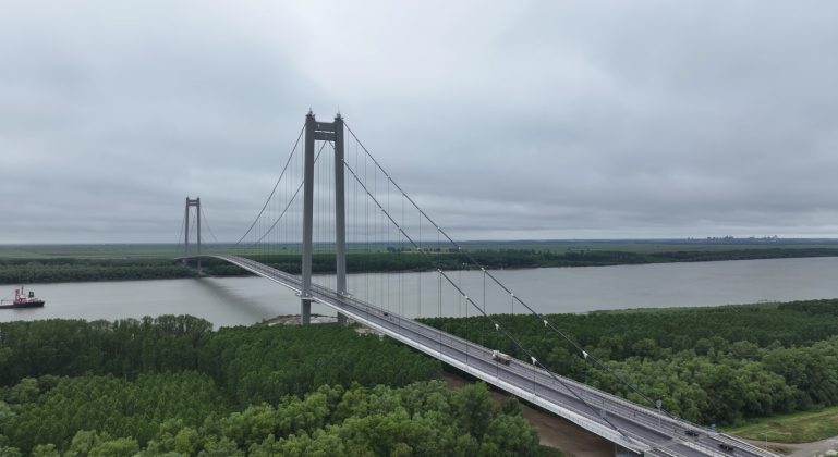 Harta proiectului Drum Expres Brăila Tulcea cu traseul de 61,6 km și podul Dunăre Brăila evidențiind finanțarea infrastructură. | sursa foto: Economica