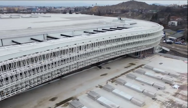 VIDEO „Colosseumul” României: Sala Polivalentă Brașov, aproape finalizată la structura de rezistență