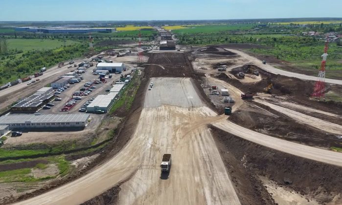 FOTO Autostrada Bucureștiului A0: 760 de muncitori mobilizați pe întregul amplasament al lotului 1 Nord. Când va fi gata