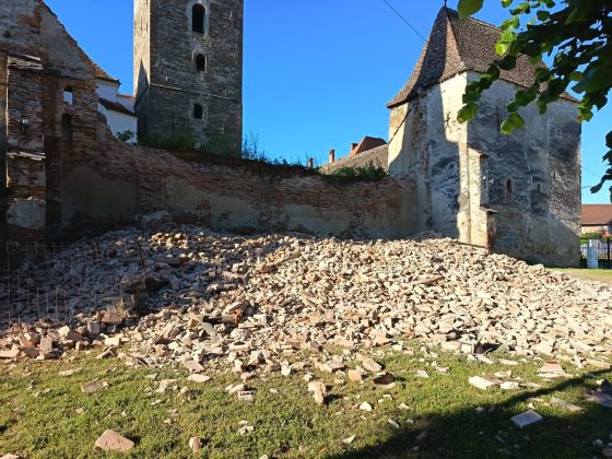 O parte a zidului Bisericii Fortificate din Moșna s-a prăbușit, anunță Ministerul Culturii