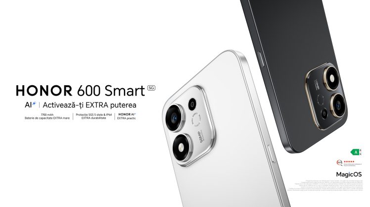 Honor 600 Smart 5G, smartphone cu baterie de 7.700 mAh și buton AI, lansat în România