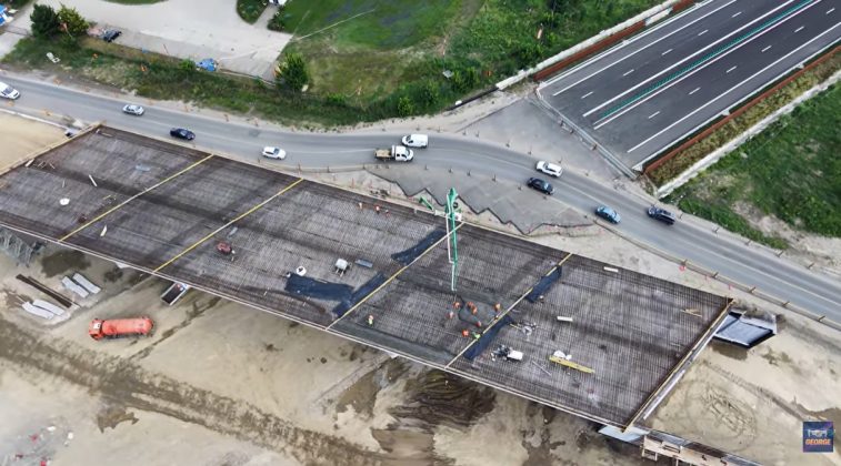 VIDEO Autostrada Bucureștiului A0. A început suprabetonarea pasajului DN3 de pe lotul chinezilor. Când va fi gata