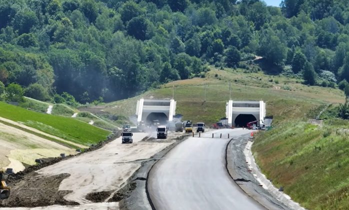 VIDEO A1 Sibiu – Pitești: Cum arată lotul cu primul tunel forat de autostradă din România cu câteva săptămâni înainte de deschidere