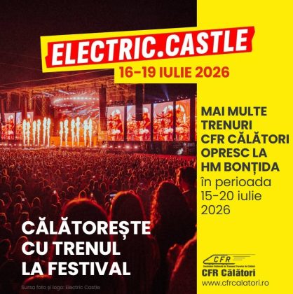 Cu trenul la Electric Castle. CFR Călători anunță opriri suplimentare la Bonțida