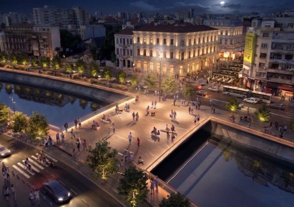 FOTO Primăria Capitalei reconstruiește de la zero un pod peste Dâmbovița. Cum va arăta la finalul lucrărilor