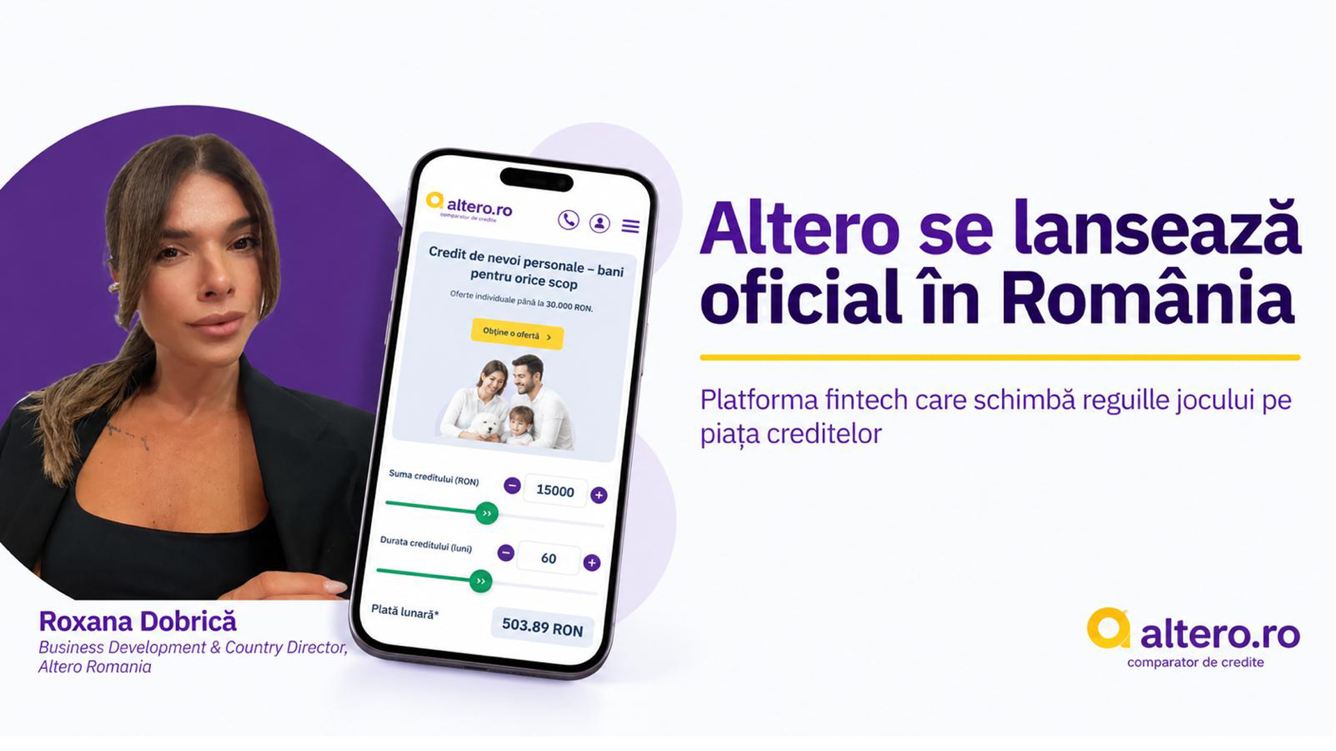 Imagine asociată subiectului: Altero se lansează în România cu o platformă digitală de comparare a creditelor
