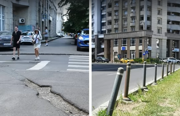 VIDEO Înainte și după: Cum arată un bulevard refăcut din centrul Capitalei, fără mașini pe trotuare