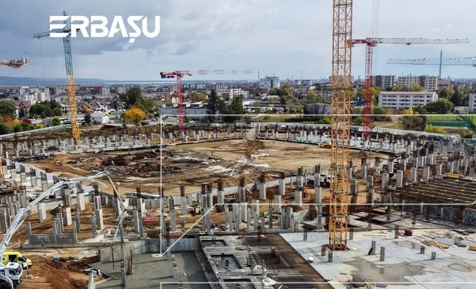 FOTO Primul stadion exclusiv verde din România. Construcții Erbașu prezintă progresul lucrărilor la arena unui mare oraș din România